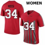 NCAA Ohio State Buckeyes Women's #34 Mitch Rossi Throwback Nike Football College Jersey NVU8045OY